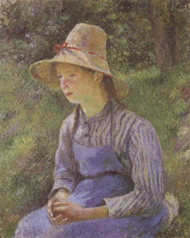 Young Peasant Girl Wearing a Hat